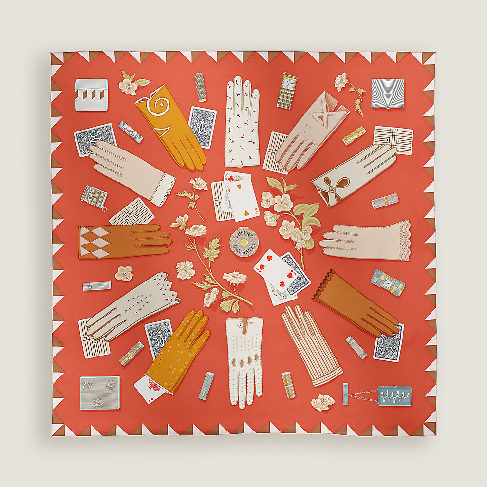 エルメス カレ90 手袋の時計 カレ 90 《手袋の時計》 - ブルー | Hermès -